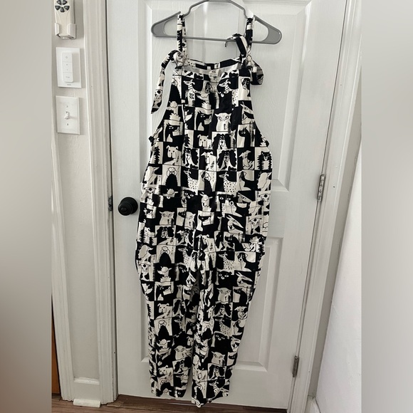 Limited edition - Twill Dog Print Dungarees in Artist Print by Enikö Eged - Picture 2 of 6